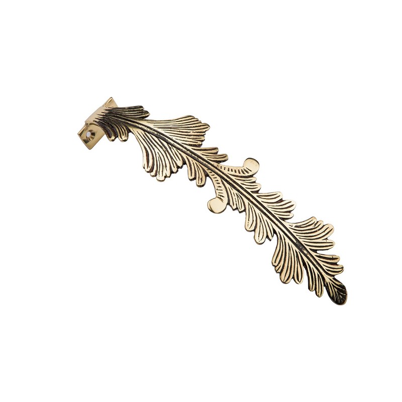 1xAntique Brass Curtain Tie back Hold Back Leaf Curtain Tieback