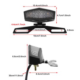 YnGia Motorcycle Tail Light Integrated Brake Stop Light License Plate Light with Bracket, Universal Motorcycle Turn Signal Indicators 12V for Motorbike ATV Dirt Bike Scooter