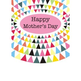 Claire Giles Greeting Cards, Happy Mother's Day Card, Triangles in an Oval Design Mothering Sunday Greeting Card, See Through Acetate Window
