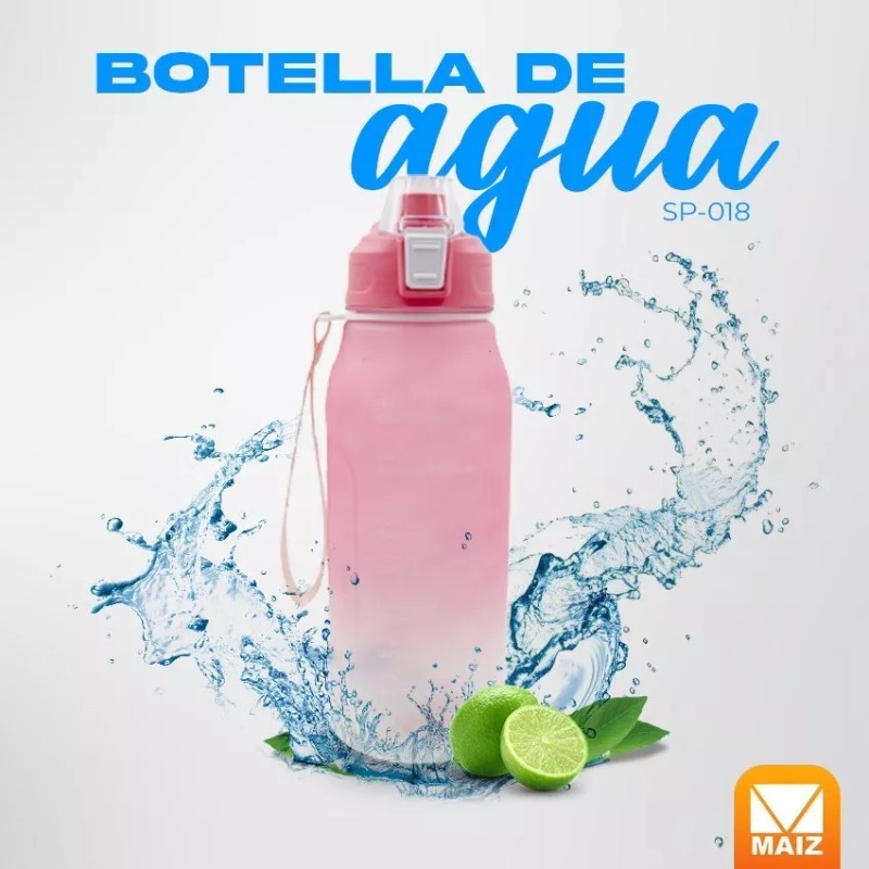 Maíz Botella Cilindro Agua Deportiva Motivacional Multicolor 1.3l