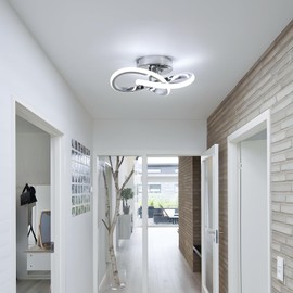 Comely Modern LED Ceiling Light, 22 W LED Ceiling Light, Creative Flower Design, Elegant Silver Ceiling Lighting for Hallway, Entrance, Bedroom, Balcony, 6500 K Cool White Light