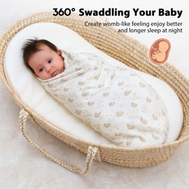 Yoofoss Muslin Swaddle Blankets, 4 Pack Receiving Blankets for Boys and Girls, 47 x 47 Inches Muslin Baby Blankets Soft Breathable - Brown