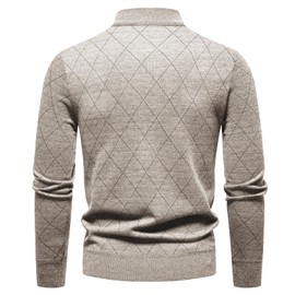 Mylldey 1/4 Zip Pullover Mens Sweaters Lightweight Pullover Soft Men's Knit Long Sleeve Sweater (Lightcoffee, S)