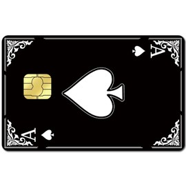 CREATCABIN 4Pcs Credit Card Skin Debit Card Sticker Spades A Personalizing Credit Card Decor Slim Waterproof Removable Bank Card Protecting Rfid Blocking Sticker for Credit Card Holders 3.3x2.1in
