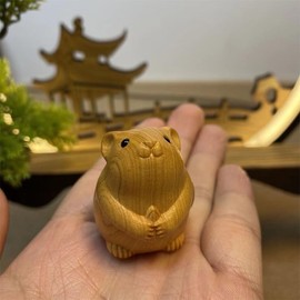 Brown Cute Wooden Small Mouse Cat Ornament Home Decor Retro Mini Crafted, Small Mouse Figurines Wooden Sculptures Carving Carving Ornament, Hanging Ornaments Decorative Accessories