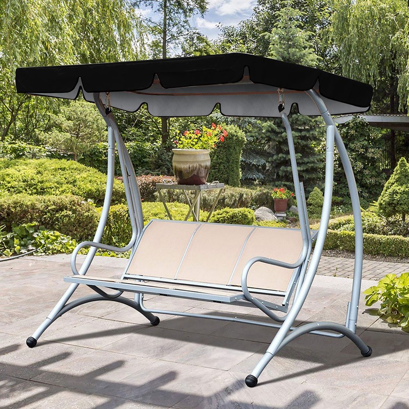 Waterproof Outdoor Swing Canopy Replacement 420D Silver Coated Oxford Fabric