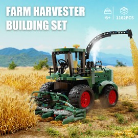 TGL TYCOLE Farm Harvester Building Block Sets,Truck Building Toys with Grain Head,STEM Harvester Tractor Construction Model Cars-Compatible with Legos,Birthday Gift for Adults Boys Age 8-12(1162Pcs)