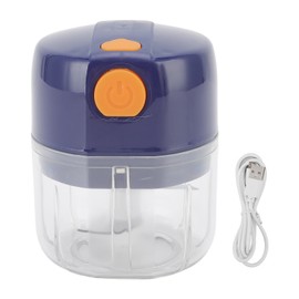 Garlic Chopper Electric Portable Blue 3 Blade Design 250mg Capacity BPA Free PP Mini Vegetable Chopper for Home