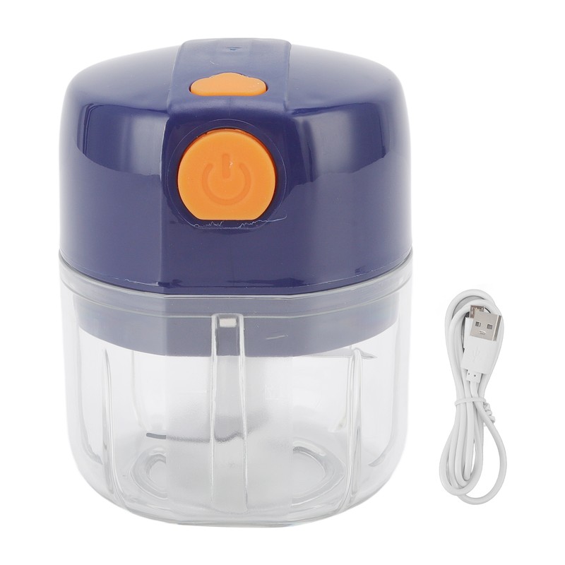 Garlic Chopper Electric Portable Blue 3 Blade Design 250mg Capacity