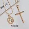 2 Pairs Trendy Sparkling Cross Gold Layered Necklace for Women