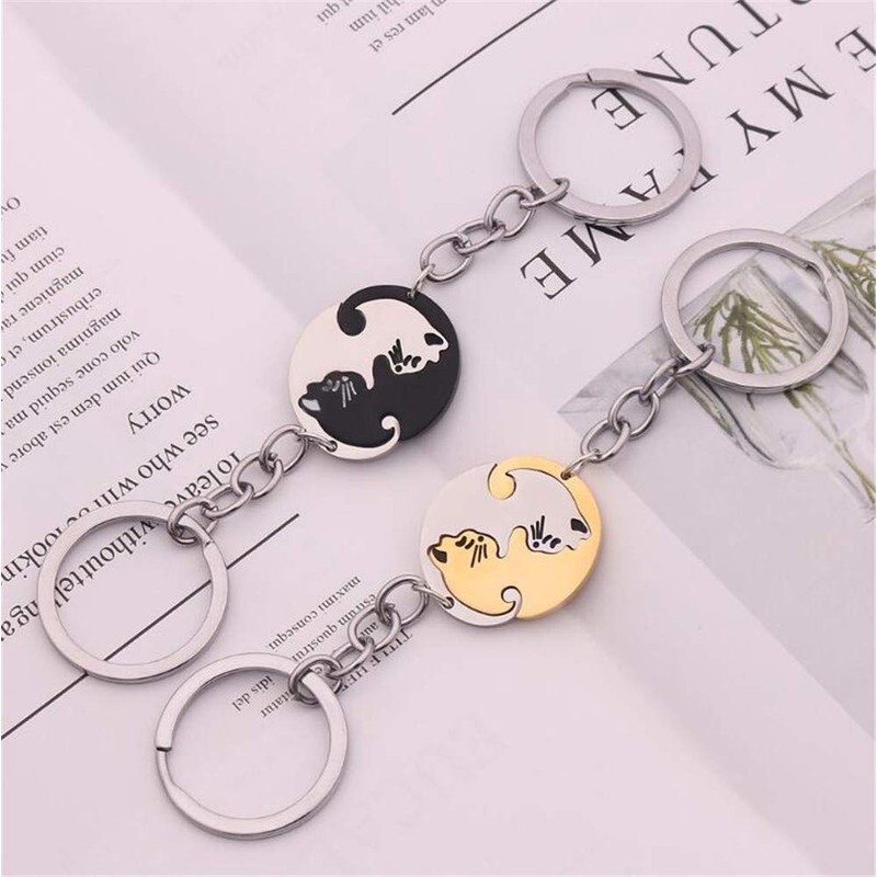 [Y-YING] Lazy Cat Pair Key Chain Key Ring Cute Cat