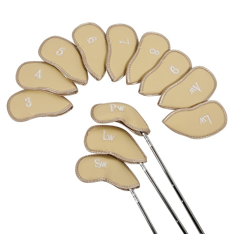 Golf Iron Head Cover Set of 12 Pieces, Thick Synthetic