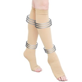 Magic Tights, Pro (Open Toe), Compression Socks, Women's, Men's, High Pressure, Pressure, Tightening, High Compression Socks, For Women, Men, Strong, Black, Beige, Open Toe: Beige