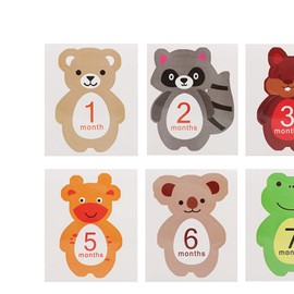 12pcs Newborn Baby Monthly Sticker for 1-12 Month Milestone Memories Photo Props Month Baby Stickers Boy