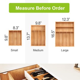 Unibambou Bamboo Utensil Drawer Organizer, Kitchen Organizer for Flatware Cutlery, Silverware Tray for Drawer (5 Slots, Natural)