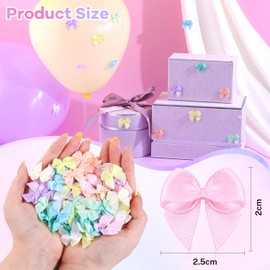 Tinkrstuff Macaroon Color Mini Bows for Crafts,Fabric Small Bows for Crafting Decoration,Satin Ribbon Tiny Bow for Clothes Ornament, Cute Accessories DIY Embellishments for Girls,Hair,Pins,Gift Boxes