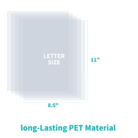 Binditek 100 Pack 7 Mil Binding Presentation Covers, Ultra Clear, 8.5 x 11 Inches, Letter Size, Square Corners, Un-Punched