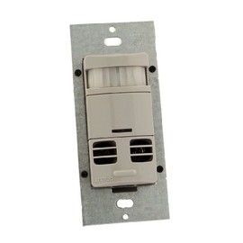 Leviton OSSMT-GDG Ultrasonic/Infrared, Multi-Technology Wall Switch Sensor, No Neutral, 2400 sq. ft. Major & 400 sq. ft. Minor Motion Coverage, Gray