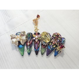  0822 Colorful Nail Queen Handmade Nail Tips ✨ - Short Almond /  0822색동네일퀸 수제네일팁 ✨ - 숏아몬드