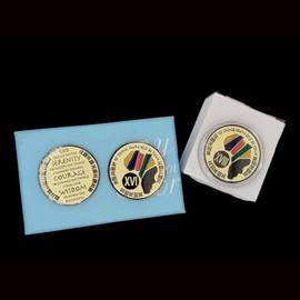 Elegant African Queen Design: Premium Medallion AA Sobriety Chip for Women in Recovery.