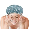 Shower Cap for Women, Elastic Band Waterproof Plastic Shower Cap,