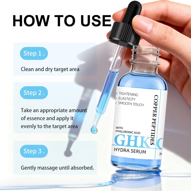GHK-Cu Peptide Serum, Anti-Aging Face Serum with Copper Peptide and