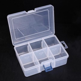 TOHOCH Washi Tape Storage Box, 6-Compartment Grid Slot Plastic Storage Box Jewelry Bead Tool for Washi Tape, Art Supplies and Sticker Container Organizer Case