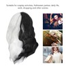 Black and White Short Curly Wig Women Cosplay Party Shoulder
