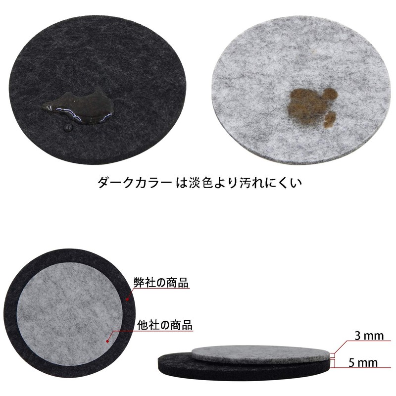 TOSSOW Water Absorbing Coasters Felt Coasters Round Shape with Insulation