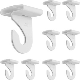 Cutelec 10 Sets Ceiling Hook Clips White Color Metal T-Bar Track Clip Hanger Suspended Ceiling Hooks for Home Hanging Plants Decorations,Classrooms,Offices and Supermarket