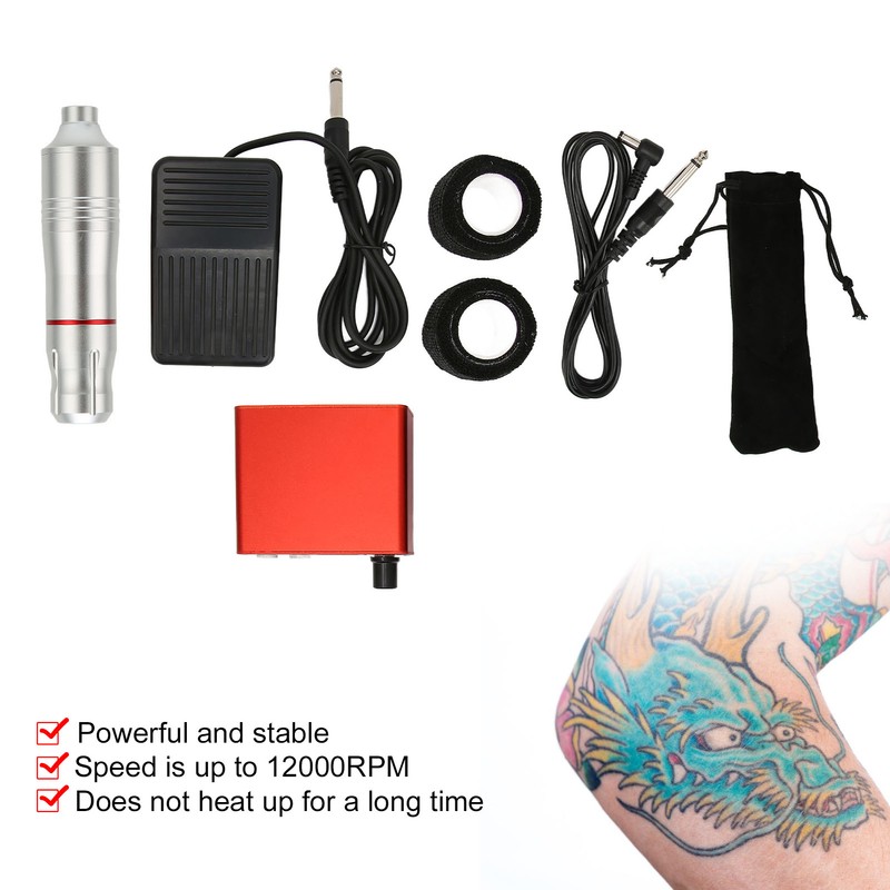 Rotary Pen Tattoo Machine Kit Tattoo Power Supply Foot Pedal