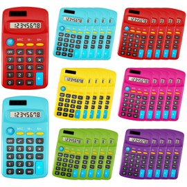 Enjamyo 18 Pieces Pocket Calculators,Pocket Mini Calculators,8 Digit Display Basic Calculator,Solar Battery Dual Power Function Calculator for Students Kids Home Office (Multicolor, 18 Pieces)