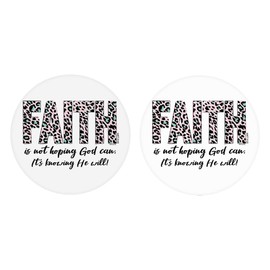 Kerusso Automobile Cup Holder Accessory Decorative Car Coaster Standard 2.65 Inch Absorbent Ceramic Having Faith Set of 2