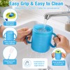 2PCS Elderly Spill Proof Cups, 280ML Unspillable Cup with 2