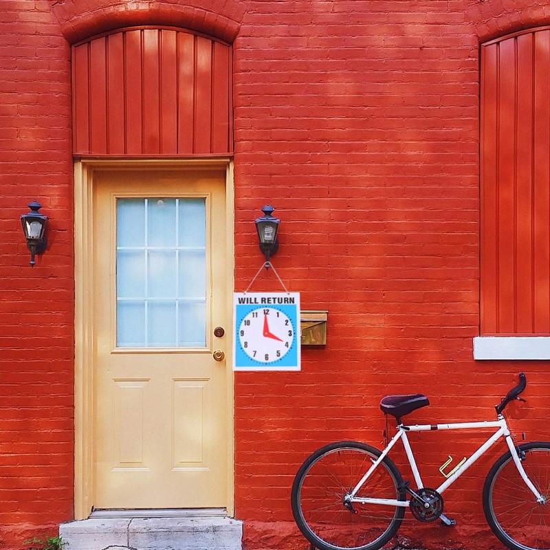 NUOBESTY Will Clock Office Hours Sign Open And Closed Board