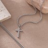JIKASI Layered Cross Necklace for Men Gold/Silver Stainless Steel Cross
