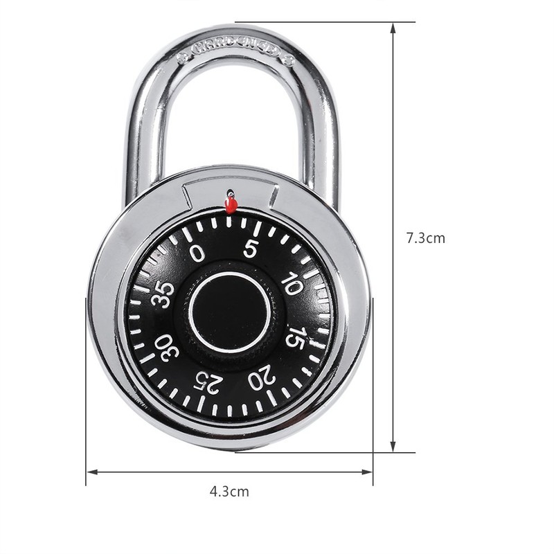 Combination Padlock, Digital Password Circular Alternative Padlock Circular Dial Number