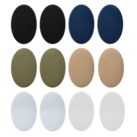 Johnson & Smith Iron On Patches - 12-Piece Iron On Patch for Clothing, Jeans Repair - Adhesive Fabric Patches in Oval Shapes - Easy to Use, No Sewing Needed - Cool Oval Patches – Uniform Colors