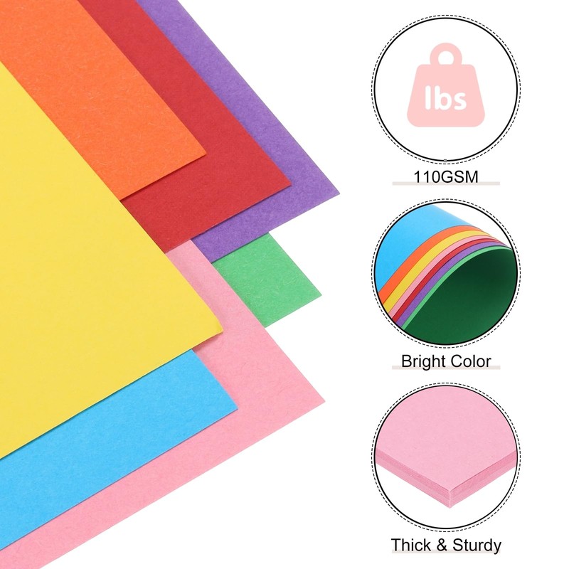 sourcing map 30 Sheets Pink Cardstock 9" x 11", 110gsm