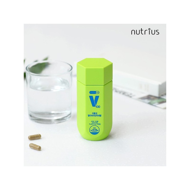 (뉴트리어스)국내최초 100% 식물성 멀티비타민미네랄 30캡슐 (Nutrious) Korea's First 100% Plant-Based