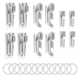 12 Pieces Military Style Can Openers, Camping Can Openers with Key Rings, P-38, P-51 and P-57 Stainless Steel, Portable Can Opener for Traveling, Camping (3 Style)