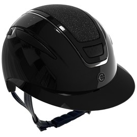 Covalliero Elite Polo Riding Helmet Women Kids Shockproof with Polo Visor with Ventilation Disc System Patent Black 53-55cm