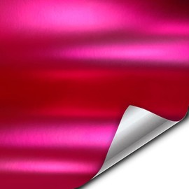 VViViD Pink Magenta Satin Chrome Metallic Finish Vinyl Wrap Film Roll Sheet DIY Easy to Use Air-Release Adhesive (1.48ft x 5ft)