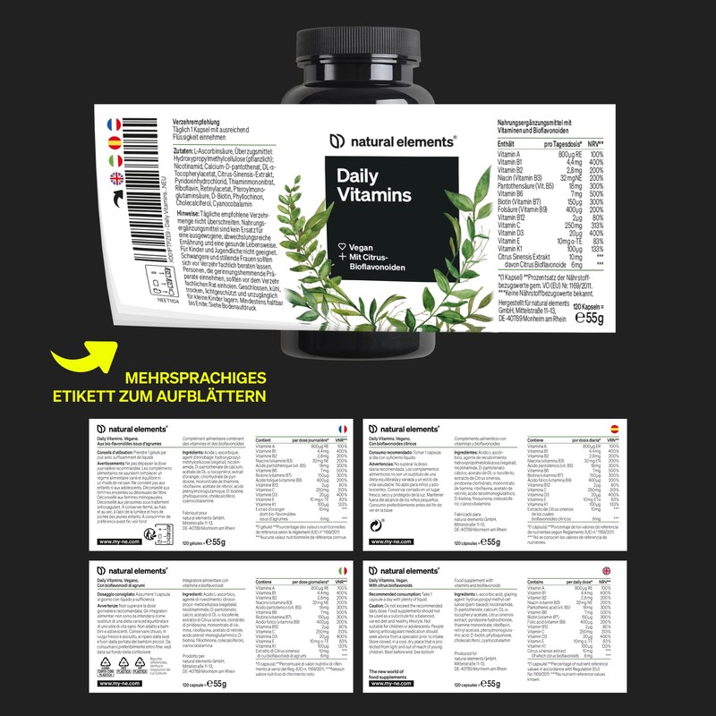 Daily Vitamins - 120 Multivitamin Capsules - All Valuable Vitamins