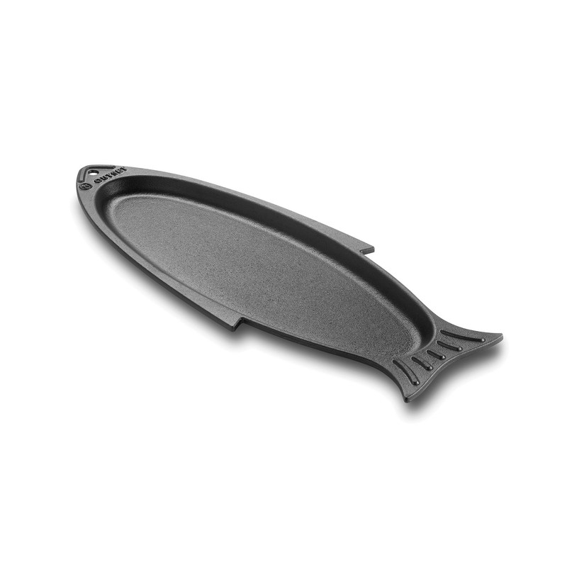 Outset 76376 Fish Cast Iron Grill and Serving Pan Black,