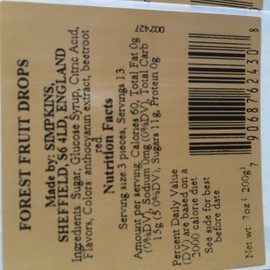 Simpkins Travel Sweets, Forest Fruit Drops, One 7oz. Tin