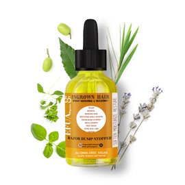 Efua Oil, Ingrown Hair Removal and Razor Bump Stopper Oil for Shaving and Waxing, Natural Neem Oil for Skin w/ Tea Tree Oil, Removes Razor Bumps, Redness, and Razor Burn, 0.5 oz - Relief from Ingrown