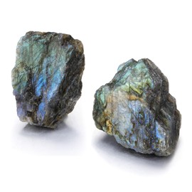 Jovivi JOVIVI Labradorite,2pc 1.57"-2.17" Large Raw Labradorite Crystals Stones,Natural Healing Crystals Gemstones Rock Rough Stone for Crystal Lovers Reiki Spiritual Gifts