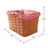 Plastic Basket With Red Gingham Cloth and Handle Perfect for