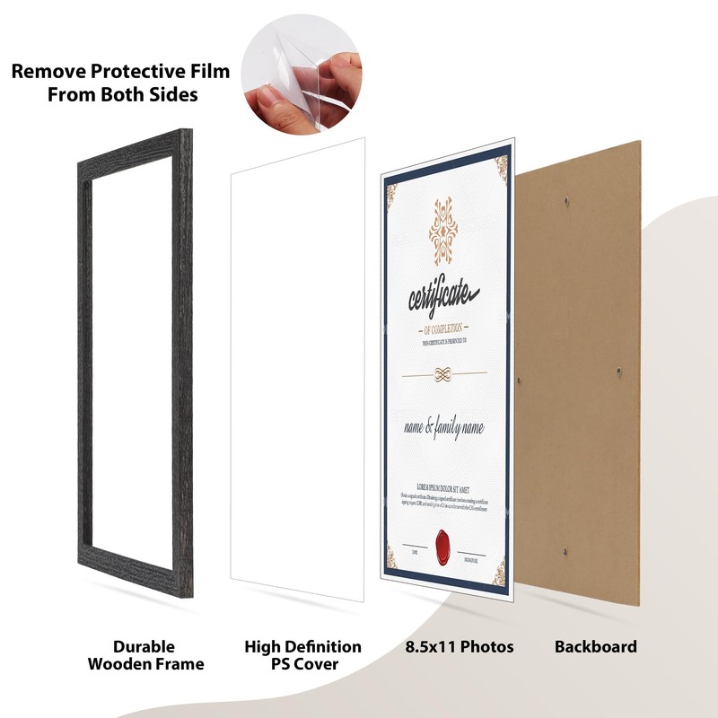 PETAFLOP Wooden 8.5 x 11 Picture Frame Set of 18,